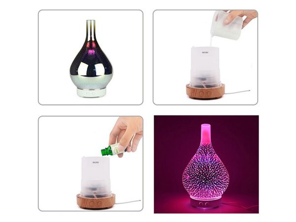 3D glass firework essential oil diffuser