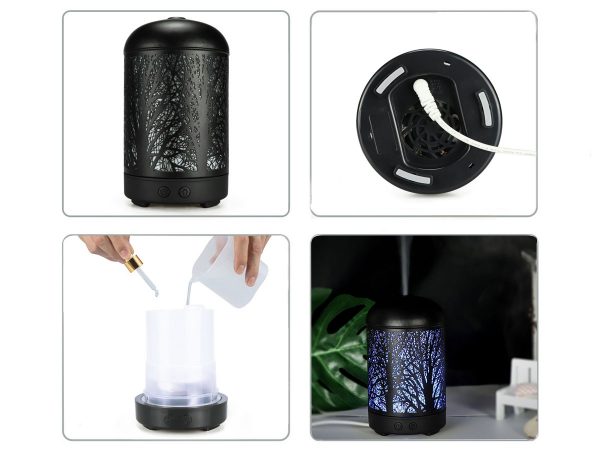 MIŠKAS Black Metal Cover Essential Oil Diffuser